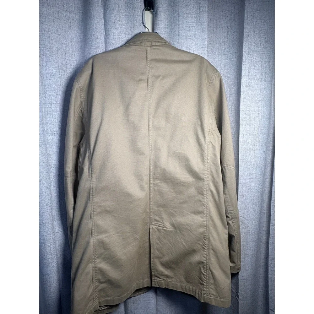 Duluth Trading Co Mens Tan Cotton Canvas Chore Coat Field Jacket Blazer L Tall